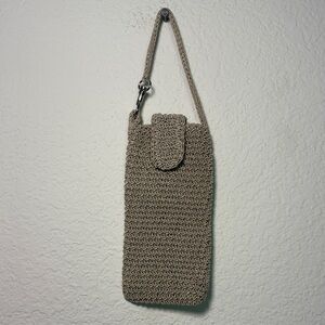 Vintage Woven Tan Clip On Sunglasses Case